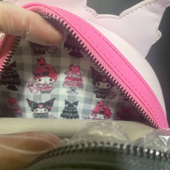 🖤🎀 NWT Loungefly Sanrio Kuromi & My Melody Cake Mini Backpack 🎀🖤 - Picture 2 of 10